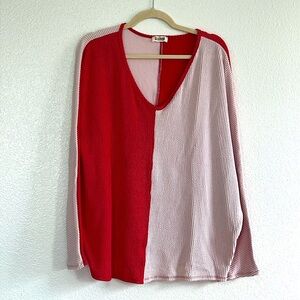 Red and pink colorblock top, size 3X